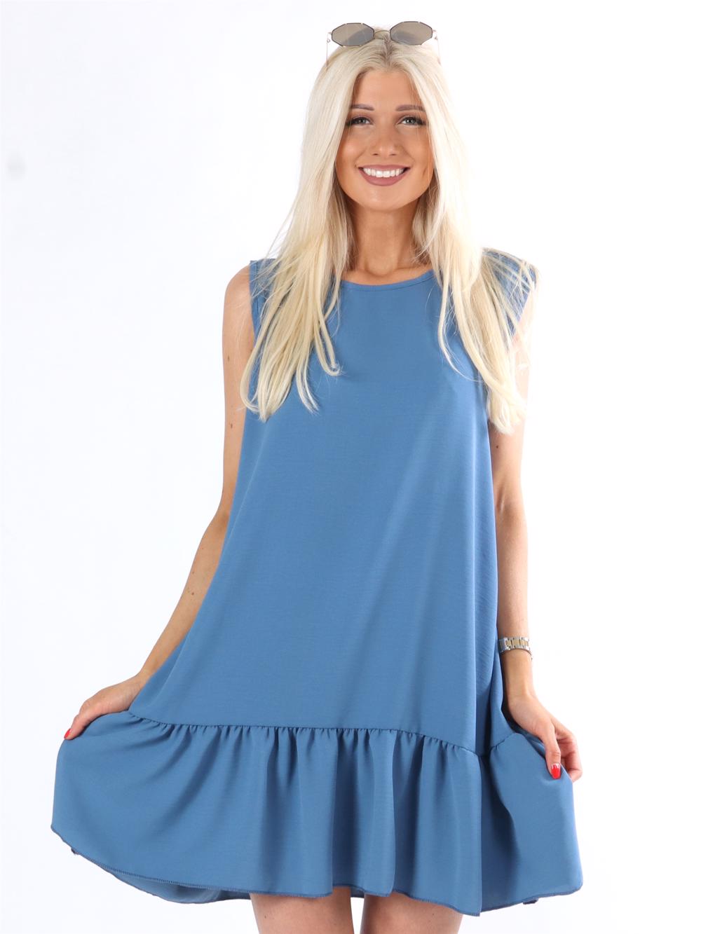 Manola - Klänning i lös passform med volang